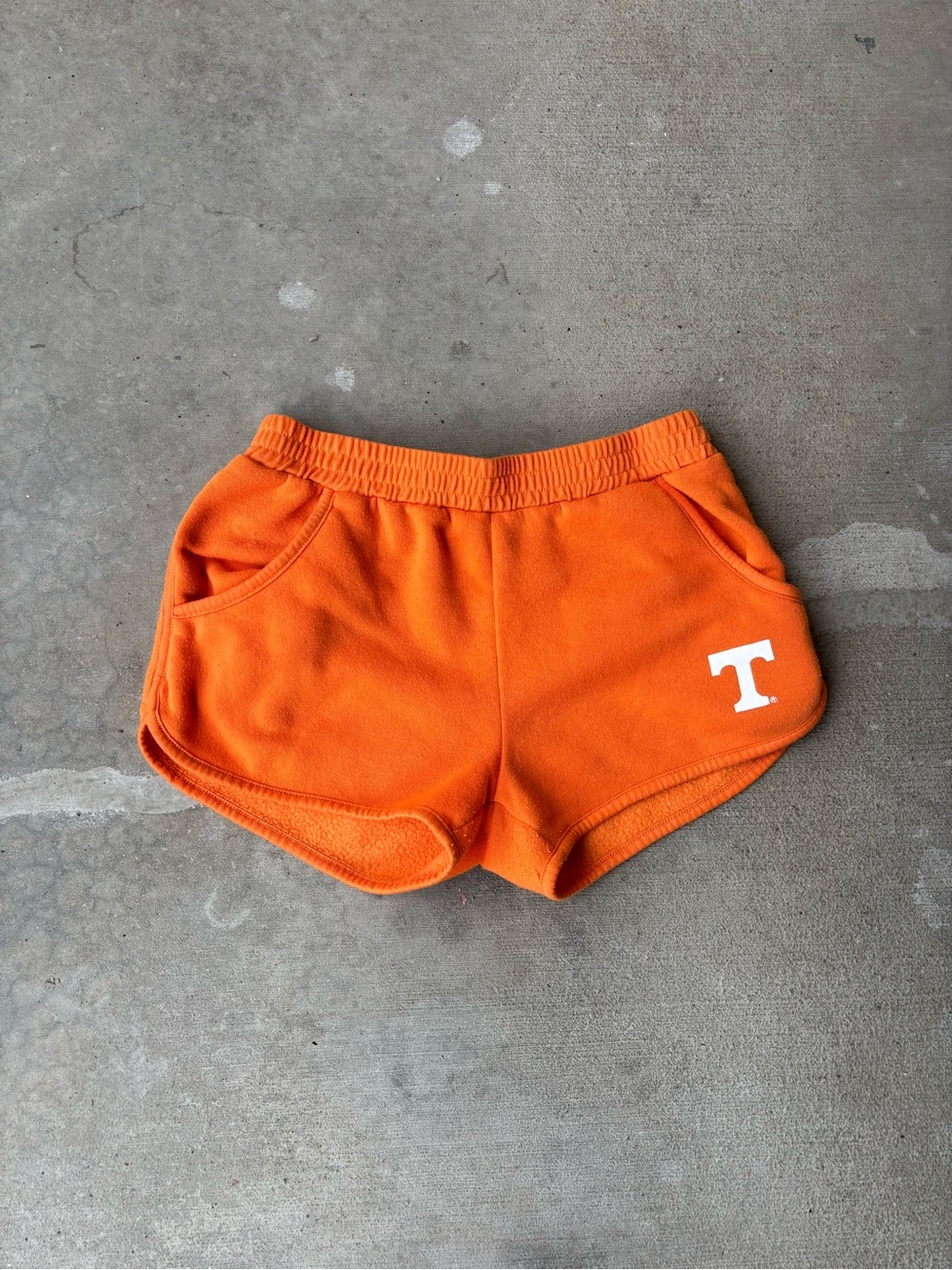 Spirit Orange Women's Athletic Shorts with White 'T' Accent